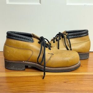 New Old Stock, Red Wing tan leather work boots, size 7.5